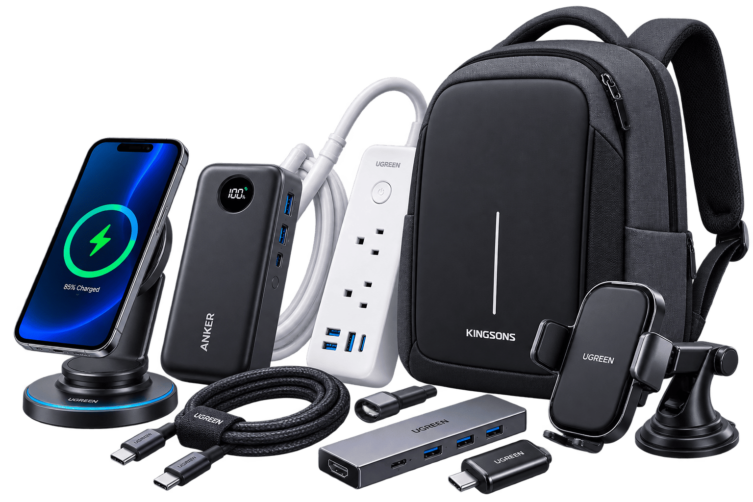 Power charging connectivity and travel accessories
